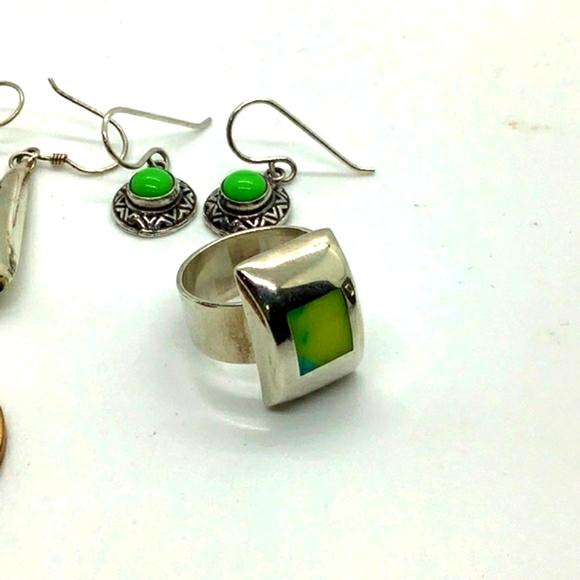 Sterling silver matching set..teardrops with sherbet designers stones - Picture 6 of 6